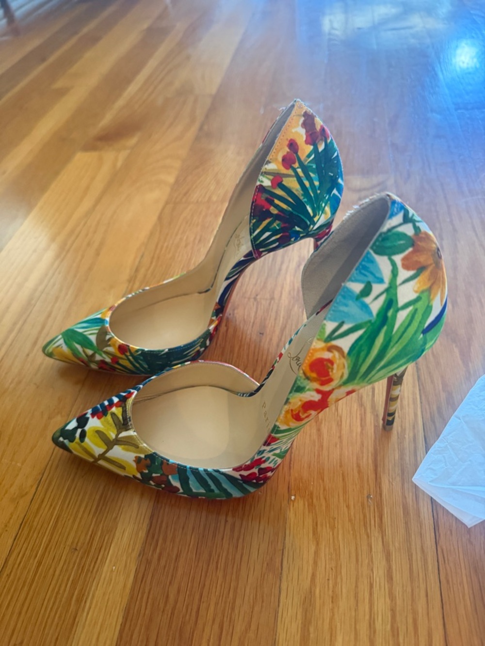 Christian Louboutin Iriza Floral Print Half d'Orsay Pump - Picture 7 of 9